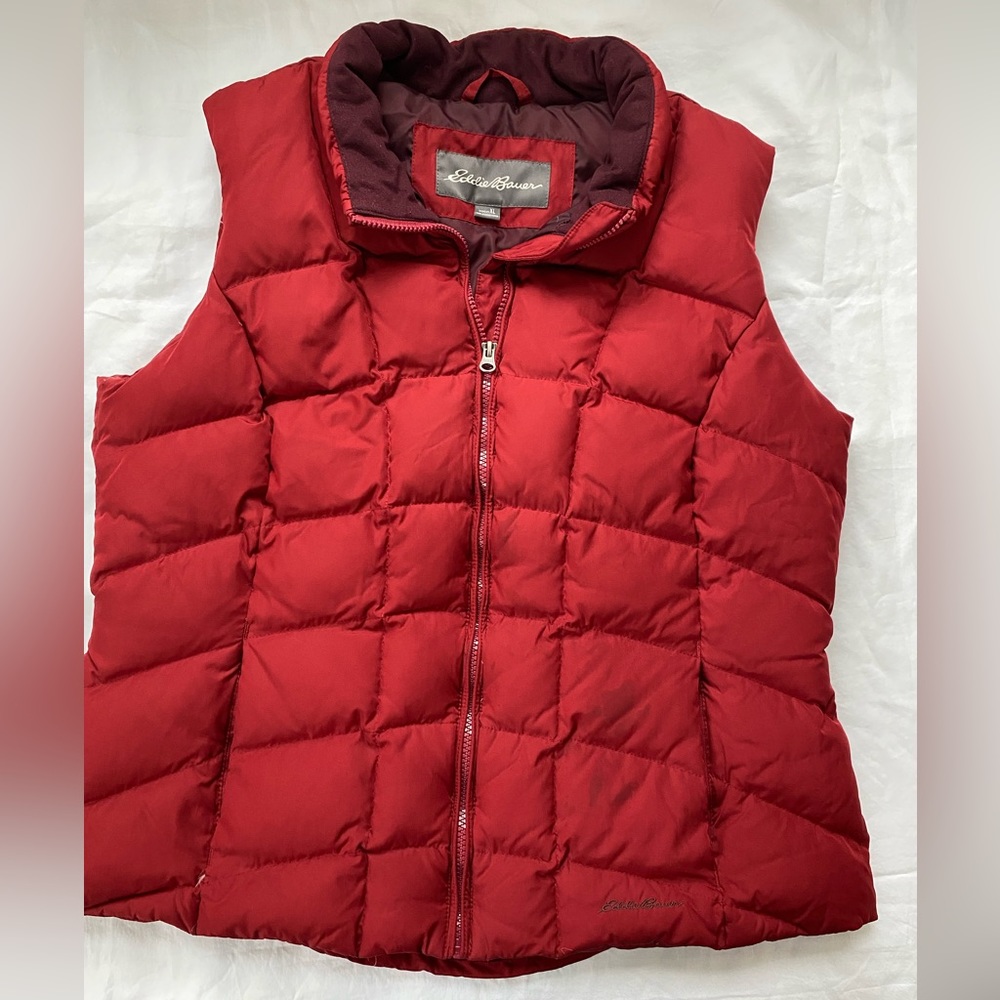 Eddie Bauer red puffer jacket vest parka women’s or men’s size xl large